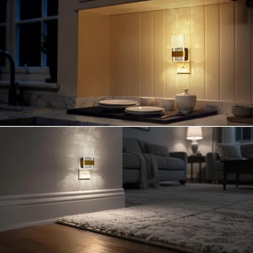 Vista 5 de DORESshop Luces nocturnas LED enchufables a la pared, luz nocturna regulable de 3 niveles, luz nocturna decorativa de burbujas, sensor de atardecer