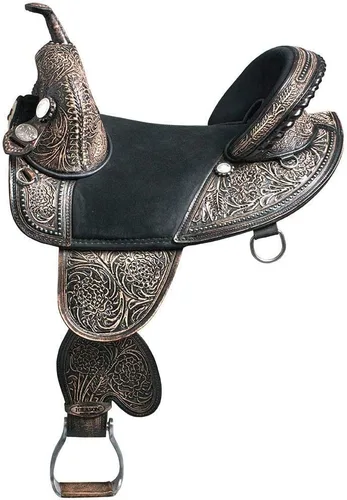 Vista 18 de HILASON Western Horse Treeless Trail Barrel Saddle American Leather for Horses Negro