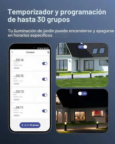 Vista 3 de DEWENWILS Transformador de bajo voltaje inteligente de 200W para paisaje, impermeable, programador y temporizador, compatible con Alexa y Google