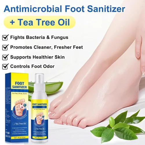 Vista 5 de Spray de aceite de árbol de té para pies, spray transparente para pies, mantiene los pies y los zapatos frescos, espray de aceite de árbol de té