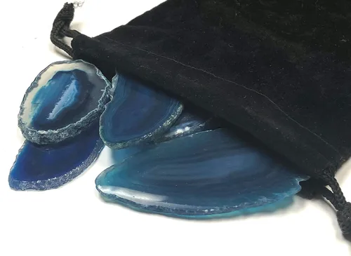 Vista 4 de 20 rebanadas de ágata de 2 pulgadas (azul, 20)