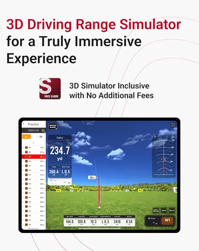 Vista 3 de SC4 PRO Golf Launch Monitor & 3D Driving Range Simulator Indoor and Outdoor Use Portable Golf Swing Analyzer Home Tracker with Built-in Screen
