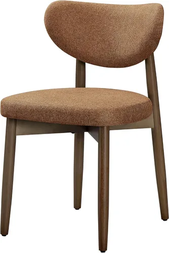 Vista 9 de VASAGLE Juego de 2 sillas de comedor de madera, sillas de cocina tapizadas Cappuccino Beige