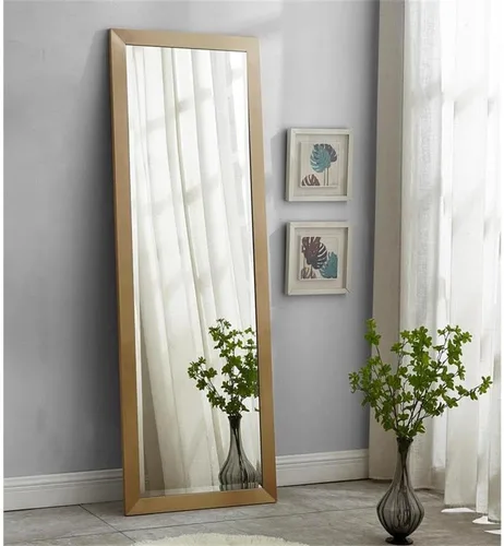 Vista 8 de Meridian Furniture 455-M Hepburn Collection Modern Espejo contemporáneo, oro cepillado, 25 pulgadas de ancho x 1 pulgada de profundidad x 72