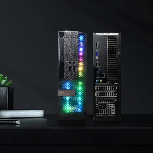 Vista 2 de Dell PC Treasure Box RGB Computadora de escritorio Intel Quad Core I5 hasta 3.6G, 16G, 512G SSD, WiFi y Bluetooth, teclado y mouse RGB para PC, DVD