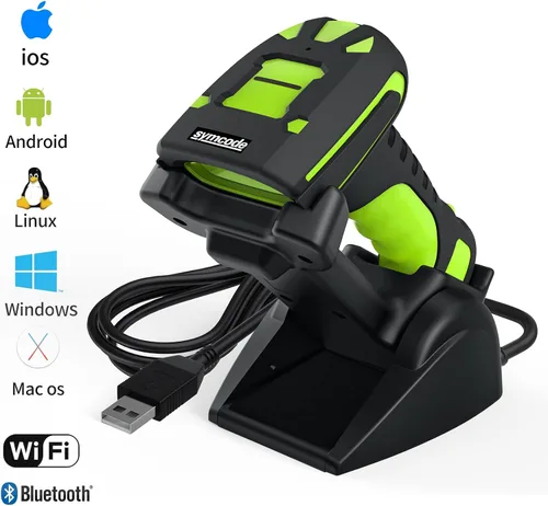 Vista 2 de Escáner industrial del código de barras de Bluetooth 2D, lector de código de barras industrial con la distancia de transmisión inalámbrica de 433Mhz