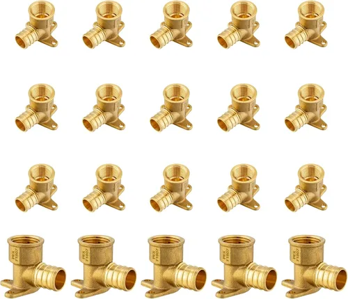 Vista 21 de PEX Fittings, 1/2" PEX x 1/2" hembra NPT Drop Ear Elbow Accesorios de engarce de latón PEX, para fontanería de tubería PEX, ASTM F1807