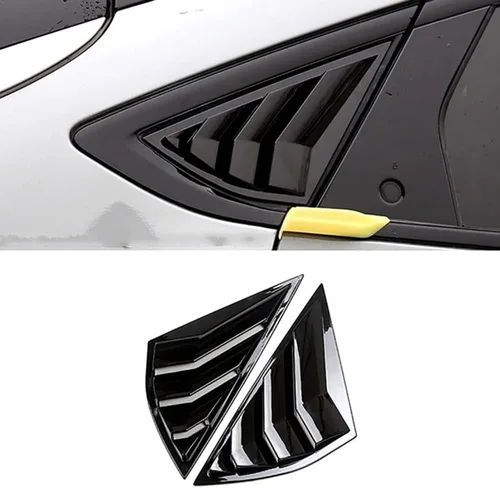 Vista 9 de MACHSWON 2 fundas para rejillas de ventana lateral trasera para Mustang Mach-E 2021-2022 (negro de fibra de carbono)