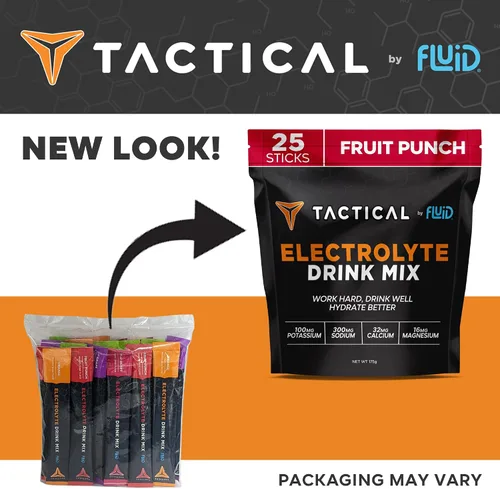 Vista 7 de Fluid Tactical - Polvo de electrolitos de 25 unidades Ponche de frutas Mezcla de bebida lista para viajar Rehidratación extrema