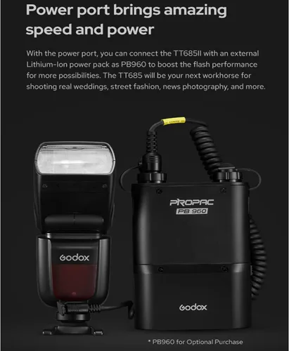 Vista 5 de Godox TT685II-S Flash para cámara Sony Flash Speedlite E-TTL 2.4G inalámbrico GN60 HSS, flash compatible con Sony A58 A7S A7R A7RII A7II A99 A9