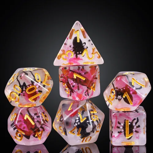 Vista 31 de Cusdie 8 dados DND, juego de dados poliédricos rellenos de animales, juego de dados de animales para juegos de rol, dados D&D