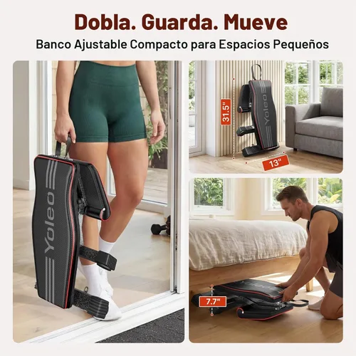 Vista 5 de YOLEO Adjustable Weight Bench, ASTM-Certified 827LBS