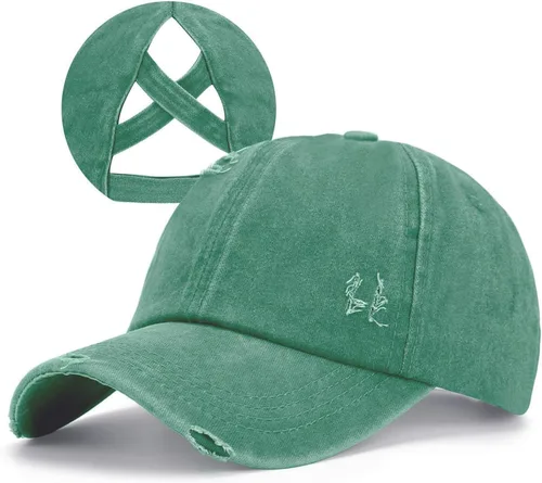 Vista 13 de Gorra de béisbol para mujer, diseño de cola de caballo, ajustable, ajustable, para cola de caballo B - Denim Negro