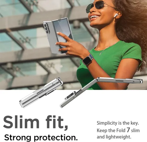 Vista 7 de AICase Para Samsung Galaxy Z Fold 7 Funda Transparente, [Anti-Amarillo] Ultra Delgada Slim Fit Transparente Hard PC Funda Protectora Para Samsung