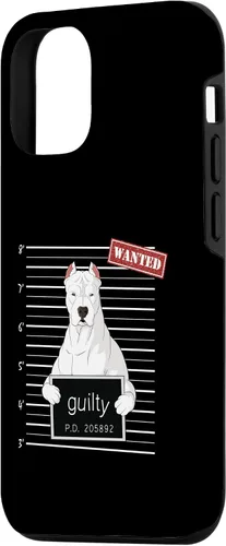 Vista 2 de iPhone 15 Dogo Argentino mug shot guilty dog Case