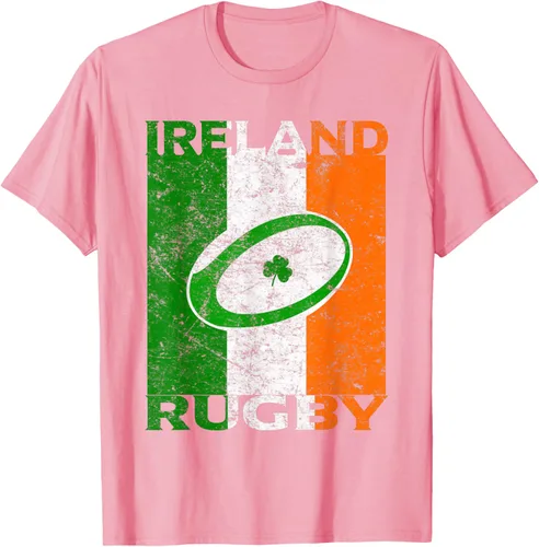 Vista 70 de Camiseta de rugby irlandés con la bandera de Irlanda, regalo vintage Negro