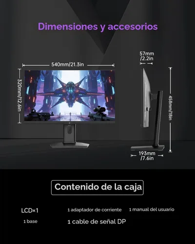 Vista 8 de KTC Monitor para juegos de 24 pulgadas 180Hz - Monitores de computadora 2K 1440P, monitor IPS rápido con HDR 400, sincronización adaptativa, hasta