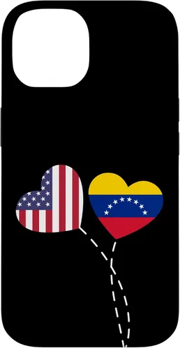 Vista 4 de Funda para iPhone 13 Pro Max Loving Venezuela USA Flag Heart Venezuelan Americans Love Case
