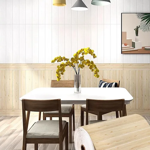 Vista 2 de Papel tapiz autoadhesivo de grano de madera, paneles de pared de espuma autoadhesivos, para dormitorio, sala de estar, revestimiento de pared