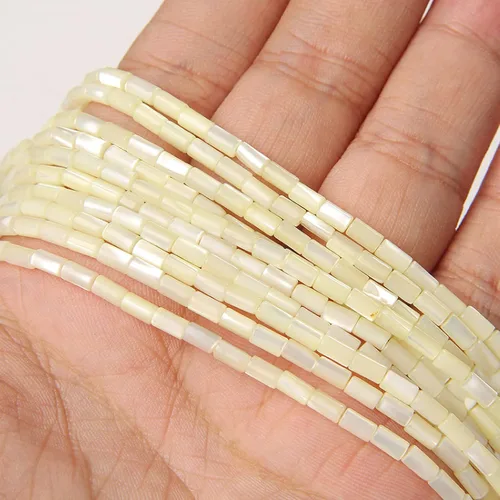 Vista 20 de Los granos naturales del espaciador del tubo del grano de Shell de agua dulce teñidos madre de perlas flojas para la fabricación de la joyería, 1