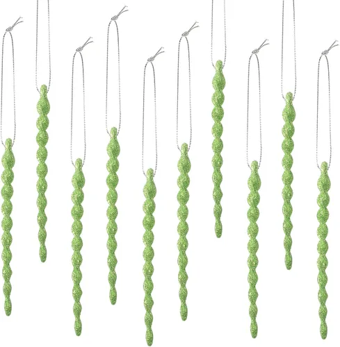 Vista 33 de 30 piezas de carámbanos de plástico trenzados para árbol de Navidad; adornos colgantes para árbol de Navidad, fiesta de Navidad, boda, fiesta