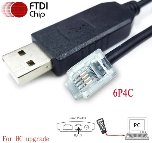 Vista 6 de Cable de control RJ11 para Skywatcher HC, cable de consola USB a RJ11 para controlador manual Skywatcher y Celestron NexStar 127SLT (6 pies/5.9 ft).