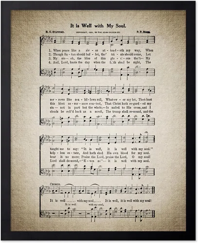 Vista 35 de Poster Master Póster de partitura de música vintage, impresión de himno retro, regalo para músico, amigo, "How Great Thou Art, himno, verso