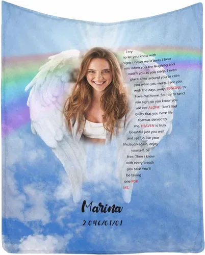 Vista 41 de Manta de memoria amorosa personalizada, no Longer be My Side but Forever in My Heart