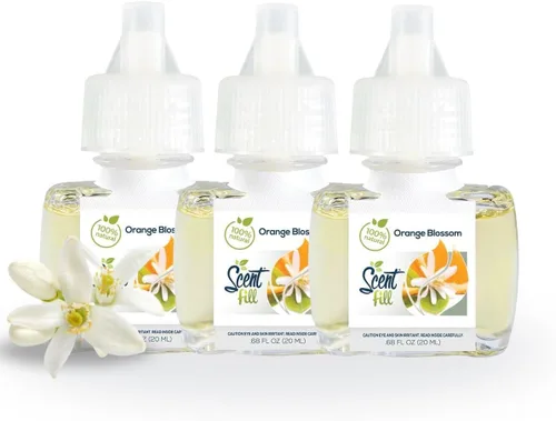 Vista 12 de Scent Fill Ambientador 100% natural de cereza y almendra con enchufe, recambios de aceite perfumado, 3 recambios