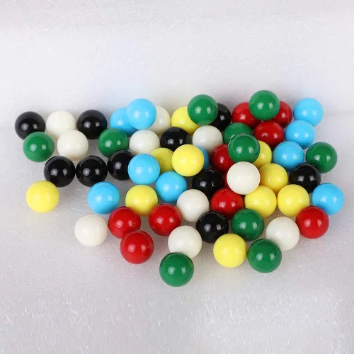 Vista 6 de Bolas de canicas de repuesto de juego de 9/16 pulgadas, 60 bolas acrílicas de color sólido para damas chinas, juego de agravación, decoración