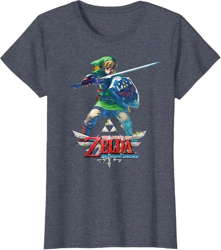 Vista 14 de Camiseta Nintendo Zelda Skyward Sword Link Ready for Battle Negro