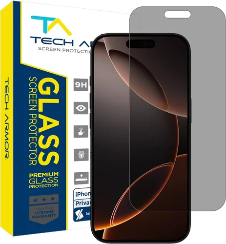 Vista 8 de Tech Armor 1 paquete de protector de pantalla de vidrio balístico de privacidad compatible con Apple iPhone 14 (2022), iPhone 13 y iPhone 13 Pro