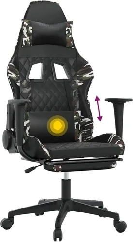 Vista 8 de Silla de masaje para juegos con reposapiés, silla ajustable, silla de sala de estar, silla de Internet Café, para laboratorio, oficina, para sala