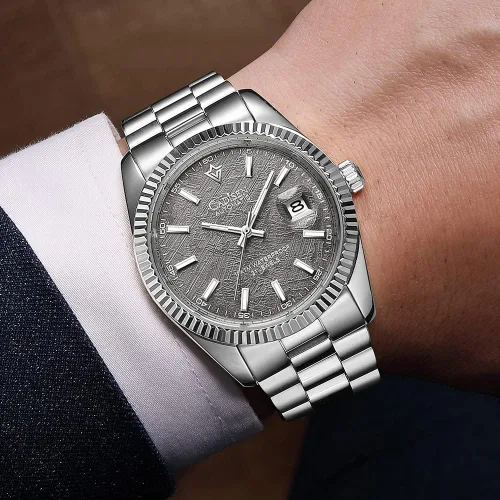 Vista 2 de CADISEN Reloj mecánico automático de acero inoxidable de lujo de marca impermeable de 328.1 ft para hombre de diseño H0mage