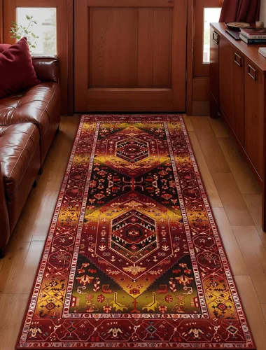 Vista 514 de SERISSA - Tapetes florales vintage, antideslizante, lavable, pequeño, ultrasuave, bohemio, de pelo bajo, para entrada, interiores, habitación