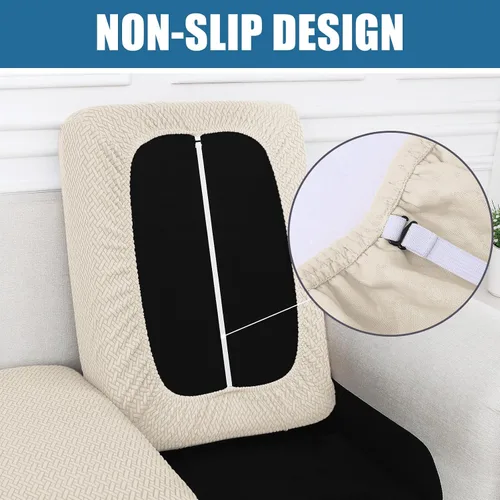 Vista 3 de Smiry Fundas de cojín impermeables para sofá, fundas de cojín elásticas de jacquard grueso, funda de asiento lavable, protector elástico de muebles