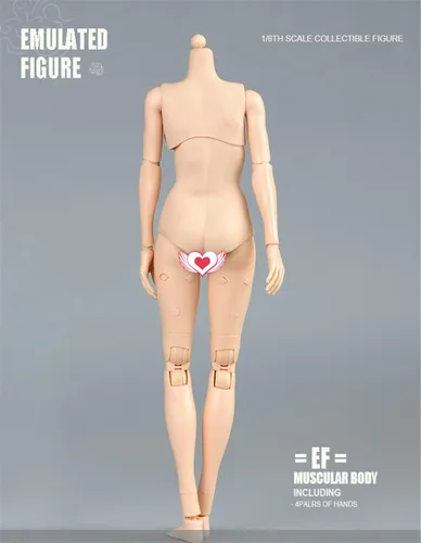 Vista 8 de Cuerpo de figura femenina a escala 1/6, piel pálida femenina busto grande medio sin costuras figura de acción flexible colección de muñecas