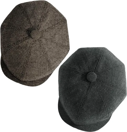 Vista 11 de Gorra de taxista Senker Fashion para hombre, gorra irlandesa clásica de 8 paneles de mezcla de lana para hombre mayor