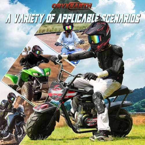 Vista 4 de Oryxearth Casco de Dirt Bike con certificado DOT, casco de motocicleta todoterreno para adultos con gafas, guantes y máscara con tamaño M/L