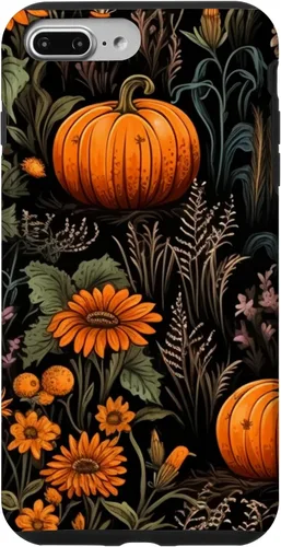 Vista 12 de iPhone 16 Autumn Flower Fall Halloween Spooky Pumpkin Floral Themed Case