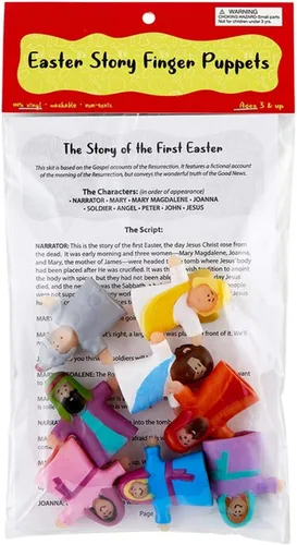 Vista 4 de Needzo Marionetas de dedo con guión para contar historias, actividad religiosa de escuela dominical, 8 piezas