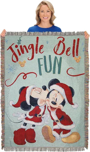Vista 4 de Northwest - Manta de Tapiz Tejida de Mickey Mouse, 48" x 60", Jingle Bell Fun