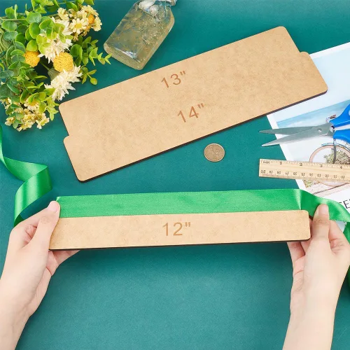 Vista 3 de BENECREAT 2 tablas de medición de cinta de 10, 12, 13 y 14 pulgadas, tablero de cola de cinta, tablero de medición de madera MDF para suministros