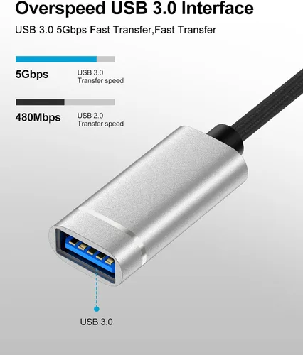 Vista 8 de Adaptador USB C/Lightning 2 en 1 a USB 3.0, cable adaptador USB a USB C OTG