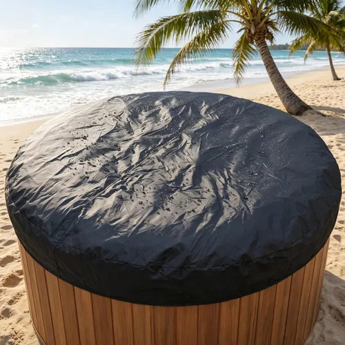 Vista 6 de DOITOOL Cubierta redonda para bañera de hidromasaje, impermeable, cubierta de spa para exteriores, protector redondo de 75 pulgadas para piscinas