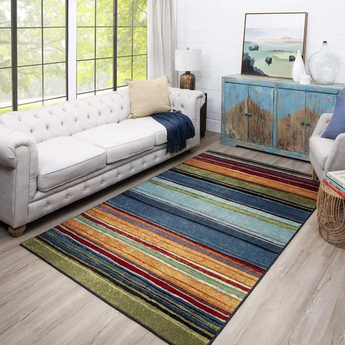 Vista 13 de Tapete impreso estilo arcoíris Mohawk Home colección New Wave, Nylon, Multicolor