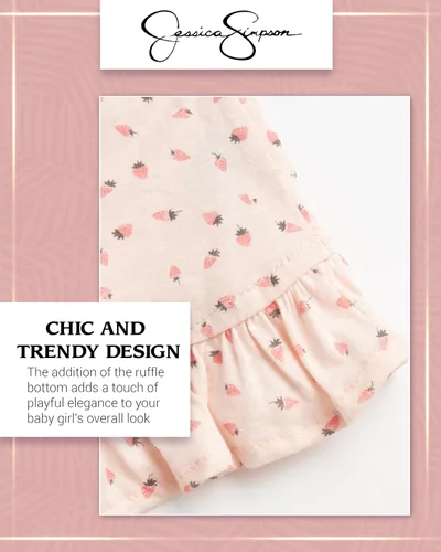 Vista 4 de Jessica Simpson Conjunto de pantalones para niña 2 piezas blusa y pantalones con volantes Ropa de juego para recién nacidos y bebés (0-24 meses)