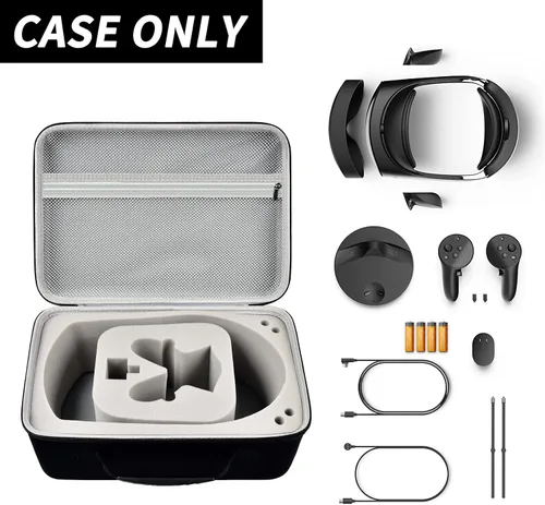 Vista 2 de Funda de viaje compatible con auriculares MetaOculus Quest Pro VR y controladores táctiles, bolsa de transporte portátil para base de carga