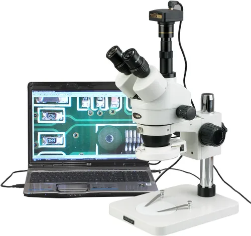 Vista 5 de AmScope Microscopio estéreo trinocular profesional del zoom SM-1TSZ-144S