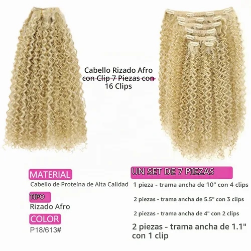 Vista 2 de BHF - Extensión de cabello rizado de 26 pulgadas, con clip de doble trama de 4.94 onzas, fibra japonesa resistente al calor, extensión de cabello
